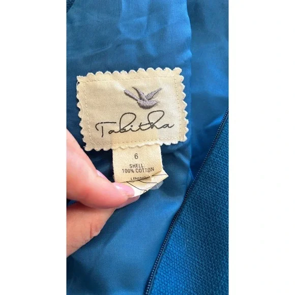 Anthropologie Tabitha Dress Women Size 6 Blue V-Back Sheath Lined Sleeveless EUC - Picture 9 of 10